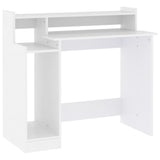Scrivania con Luci LED Bianca 97x45x90 cm in Legno truciolato