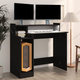 Scrivania con Luci LED Nera 97x45x90 cm in Legno truciolato