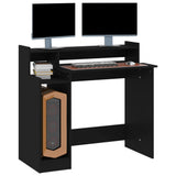 Scrivania con Luci LED Nera 97x45x90 cm in Legno truciolato