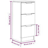 Credenza Grigio Cemento 30x30x70 cm in Legno truciolato