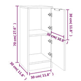 Credenza Nera 30x30x70 cm in Legno truciolato