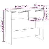 Tavolino da Salotto Grigio Cemento 90x36x75cm Legno truciolato