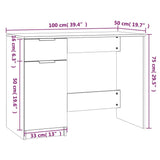 Scrivania Grigio Cemento 100x50x75 cm in Legno truciolato