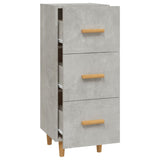 Credenza Grigio Cemento 34,5x34x90 cm in Legno truciolato