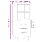 Credenza 34,5x34x90 cm in Legno truciolato Bianco Lucido
