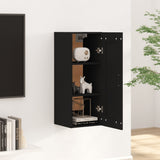 Armadietto a Muro Nero 35x34x90 cm in Legno truciolato