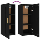 Armadietto a Muro Nero 35x34x90 cm in Legno truciolato