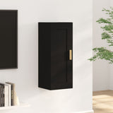 Armadietto a Muro Nero 35x34x90 cm in Legno truciolato