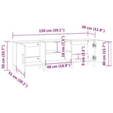 Mobile Porta TV Nero 150x30x50 cm in Legno truciolato