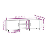 Mobile Porta TV Grigio Cemento 150x30x50cm in Legno truciolato