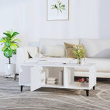 Tavolino da Salotto Bianco 102x50x40 cm in Legno truciolato