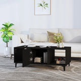 Tavolino da Salotto Nero 102x50x40 cm in Legno truciolato