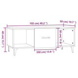 Tavolino da Salotto Nero 102x50x40 cm in Legno truciolato