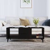 Tavolino da Salotto Nero 102x50x40 cm in Legno truciolato