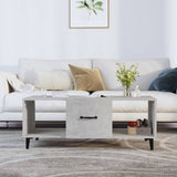 Tavolino Salotto Grigio Cemento 102x50x40 cm Legno truciolato