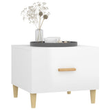 Tavolino da Salotto Bianco Lucido 50x50x40 cm Legno truciolato