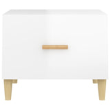 Tavolino da Salotto Bianco Lucido 50x50x40 cm Legno truciolato