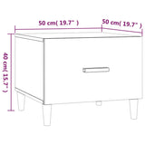 Tavolino da Salotto Bianco Lucido 50x50x40 cm Legno truciolato