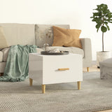 Tavolino da Salotto Bianco Lucido 50x50x40 cm Legno truciolato