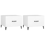 Tavolini da Salotto Gambe in Metallo 2 pz Bianchi 50x50x40 cm