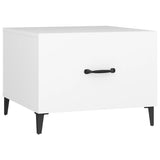 Tavolini da Salotto Gambe in Metallo 2 pz Bianchi 50x50x40 cm
