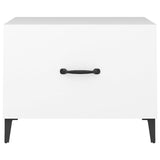 Tavolini da Salotto Gambe in Metallo 2 pz Bianchi 50x50x40 cm