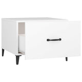Tavolini da Salotto Gambe in Metallo 2 pz Bianchi 50x50x40 cm