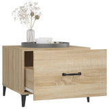 Tavolino da Salotto Gambe in Metallo Rovere Sonoma 50x50x40 cm