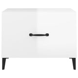 Tavolino Salotto con Gambe in Metallo Bianco Lucido 50x50x40cm