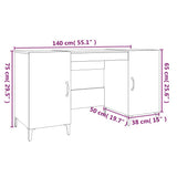 Scrivania Bianca 140x50x75 cm in Legno truciolato