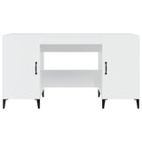 Scrivania Bianco Lucido 140x50x75 cm in Legno truciolato