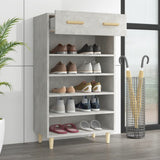 Scarpiera Grigio Cemento 60x35x105 cm in Legno truciolato