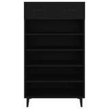 Scarpiera Nera 60x35x105 cm in Legno truciolato