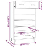 Scarpiera Nera 60x35x105 cm in Legno truciolato
