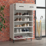 Scarpiera Grigio Cemento 60x35x105 cm in Legno truciolato