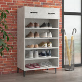 Scarpiera Grigio Cemento 60x35x105 cm in Legno truciolato