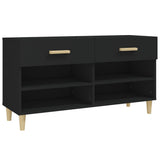 Scarpiera Nera 102x35x55 cm in Legno truciolato