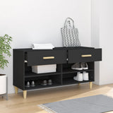 Scarpiera Nera 102x35x55 cm in Legno truciolato