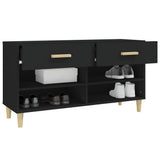 Scarpiera Nera 102x35x55 cm in Legno truciolato