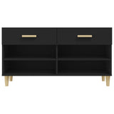 Scarpiera Nera 102x35x55 cm in Legno truciolato