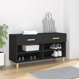 Scarpiera Nera 102x35x55 cm in Legno truciolato