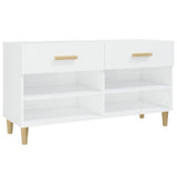Scarpiera Bianco Lucido 102x35x55 cm in Legno truciolato
