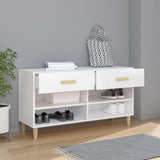 Scarpiera Bianco Lucido 102x35x55 cm in Legno truciolato