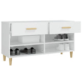 Scarpiera Bianco Lucido 102x35x55 cm in Legno truciolato