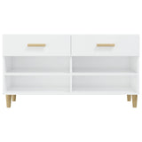 Scarpiera Bianco Lucido 102x35x55 cm in Legno truciolato