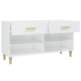Scarpiera Bianco Lucido 102x35x55 cm in Legno truciolato