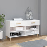 Scarpiera Bianco Lucido 102x35x55 cm in Legno truciolato