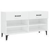 Scarpiera Bianco Lucido 102x35x55 cm in Legno truciolato