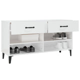 Scarpiera Bianco Lucido 102x35x55 cm in Legno truciolato