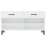 Scarpiera Bianco Lucido 102x35x55 cm in Legno truciolato